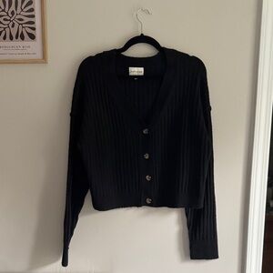 Freshman Black Button-Up Cardigan
